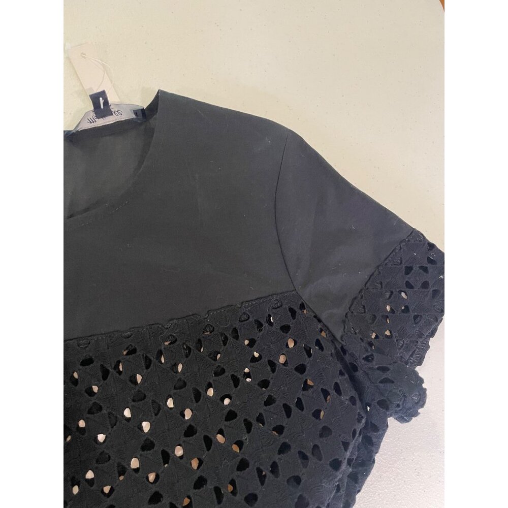 Madewell Womens Eyelet Top Size S Sheer Romantic Dainty Capsule Parisian Sleek - Picture 11 of 12